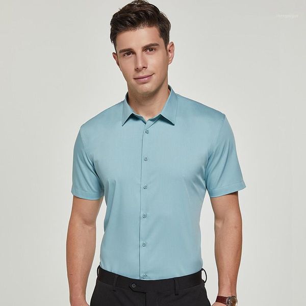 men's dress shirts summer mens bamboo fiber stretch gray short sleeve pocket-less design soft non-iron solid thin business basic shirt, White;black
men's dress shirts summer mens bamboo fiber stretch gray short sleeve pocket-less design soft non-iron solid thin business basic shirt, White;black