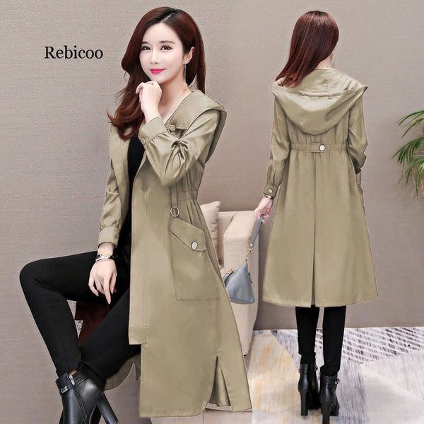 women's trench coats spring autumn classic long coat women casual thin windbreaker female hooded slim slimming overcoat pullover, Tan;black
women's trench coats spring autumn classic long coat women casual thin windbreaker female hooded slim slimming overcoat pullover, Tan;black