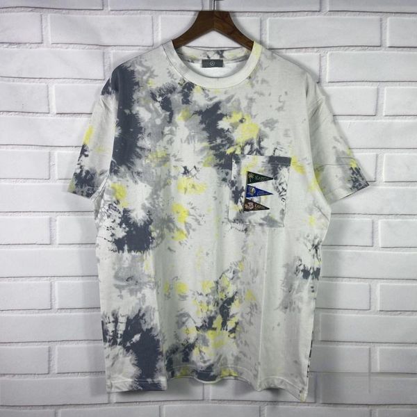 men's t-shirts oversize kapital man women's tie-dye hirata short-sleeved pocket patch loose hedging round neck tees, White;black
men's t-shirts oversize kapital man women's tie-dye hirata short-sleeved pocket patch loose hedging round neck tees, White;black