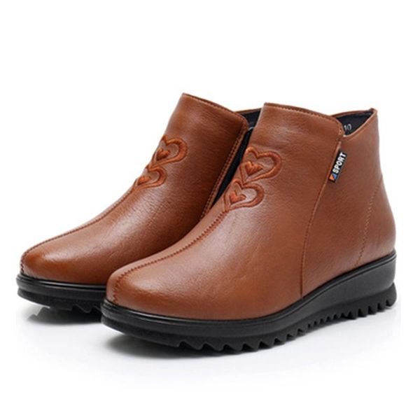 boots winter women ankle snow genuine split leather zipper wedge round toe heel plush mother platform ladies shoes botas mujer, Black
boots winter women ankle snow genuine split leather zipper wedge round toe heel plush mother platform ladies shoes botas mujer, Black