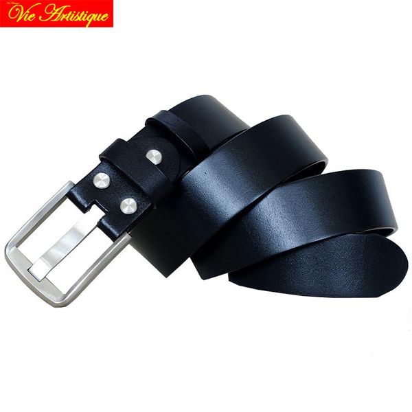 man belt men's leather cow skin brand belts for men genuine stainless pin buckle black 2021 va, Black;brown
man belt men's leather cow skin brand belts for men genuine stainless pin buckle black 2021 va, Black;brown