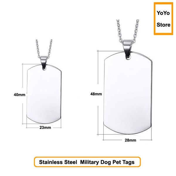 dog tag,id card personalized 316l stainless steel pet tag, military tag pendant charm(50*28*1.8mm)
dog tag,id card personalized 316l stainless steel pet tag, military tag pendant charm(50*28*1.8mm)