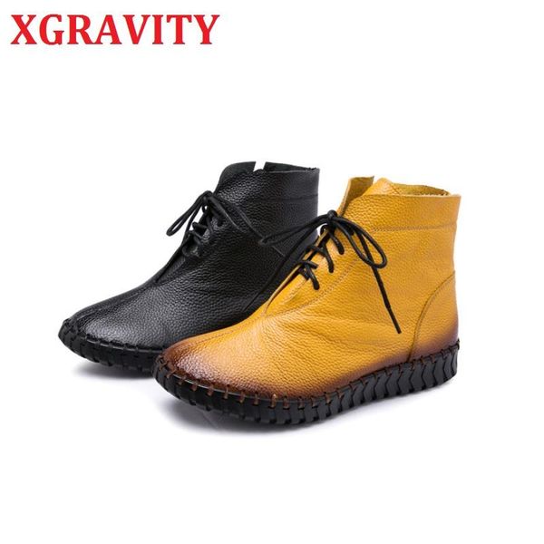 boots xgravity plus big size 35-43 genuine leather hand-made women lace up flat casual ladies shoes shoe s128, Black
boots xgravity plus big size 35-43 genuine leather hand-made women lace up flat casual ladies shoes shoe s128, Black