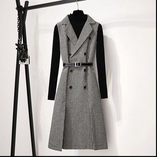 tweed notched plaid two women dress piece set winter knitted sweater and double breasted woolen vest midi skirt, White
tweed notched plaid two women dress piece set winter knitted sweater and double breasted woolen vest midi skirt, White