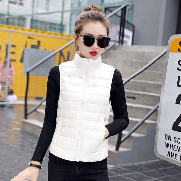 vt winter light short white duck women's stand collar solid color simple warm down et, Black
vt winter light short white duck women's stand collar solid color simple warm down et, Black