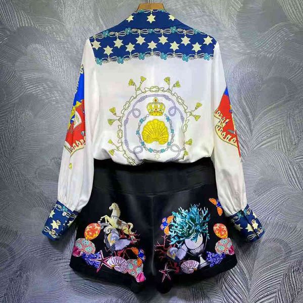 pants seqinyy vintage summer suit crystal design white shirt + black beading shorts printing flowers
pants seqinyy vintage summer suit crystal design white shirt + black beading shorts printing flowers