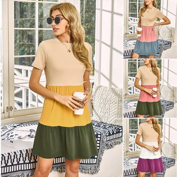 casual dresses kf-women's round neck short sleeve stitching color hedging mid-length dress, Black;gray
casual dresses kf-women's round neck short sleeve stitching color hedging mid-length dress, Black;gray