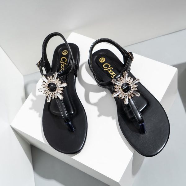 sandals women flat slippers diamond sunflower clip toes beach summer shoes female buckle strap flip flops casual ladies, Black
sandals women flat slippers diamond sunflower clip toes beach summer shoes female buckle strap flip flops casual ladies, Black
