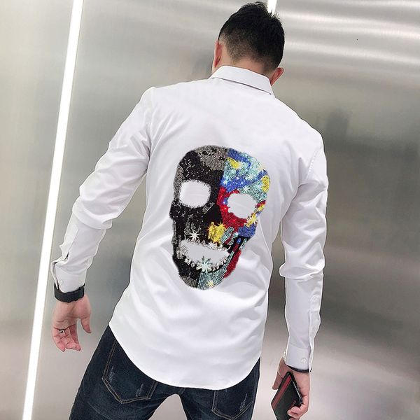 men's t-shirts korean business thin male shirt skull strass plus size m-5xl personality long sleeve neux, White;black
men's t-shirts korean business thin male shirt skull strass plus size m-5xl personality long sleeve neux, White;black
