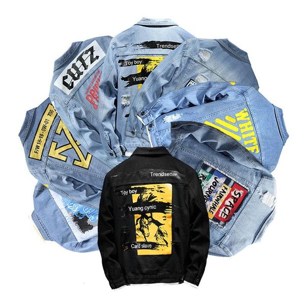 men's jackets european and american trend printed denim jacket jeans clothes, Black;brown
men's jackets european and american trend printed denim jacket jeans clothes, Black;brown