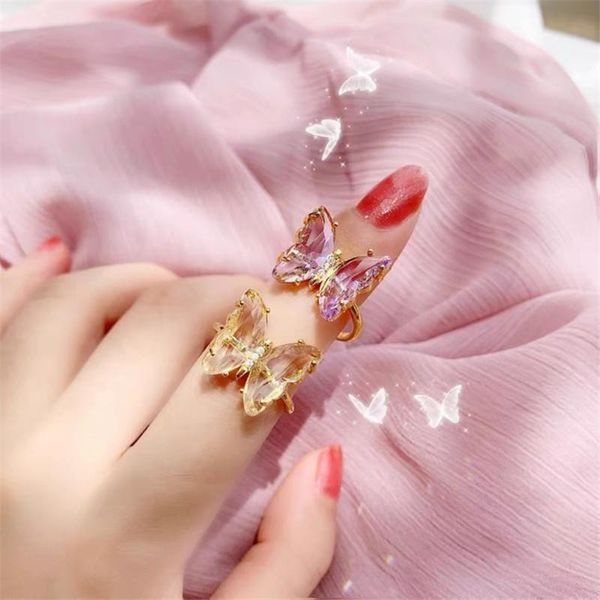 cluster rings transparent crystal butterfly ring fashion adjustable metal sweet romantic female korean jewelry girl wedding gift, Golden;silver
cluster rings transparent crystal butterfly ring fashion adjustable metal sweet romantic female korean jewelry girl wedding gift, Golden;silver