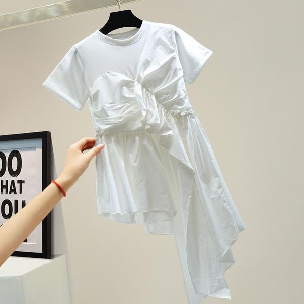 women's t-shirt jsxdhk fashion designer summer white women short sleeve patchwork irregular ruffles tee shirts female o neck
women's t-shirt jsxdhk fashion designer summer white women short sleeve patchwork irregular ruffles tee shirts female o neck