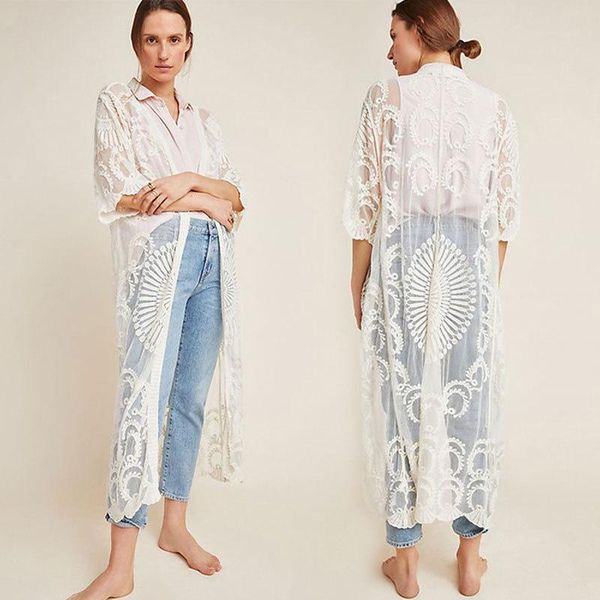 women's swimwear lace beach sunscreen jacket cardigan swimsuit with bikini blouse, White;black
women's swimwear lace beach sunscreen jacket cardigan swimsuit with bikini blouse, White;black