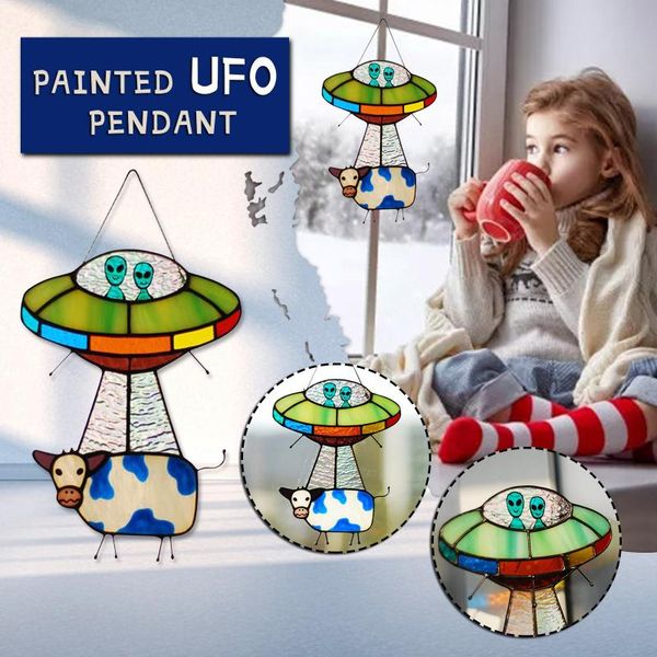 garden decorations painted ufo pendant-alien cow stained glass suncatcher window panel creative decoration gifts hanging drop
garden decorations painted ufo pendant-alien cow stained glass suncatcher window panel creative decoration gifts hanging drop