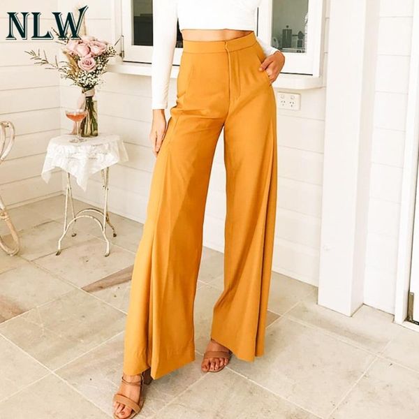 women's pants & capris nlw solid casual high fashion feminino trousers wide leg wasit flare opening mujer, Black;white
women's pants & capris nlw solid casual high fashion feminino trousers wide leg wasit flare opening mujer, Black;white