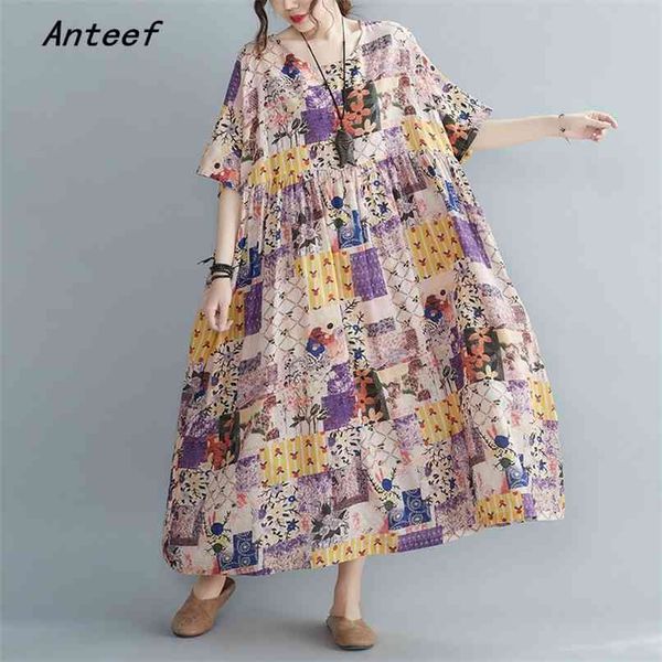 short sleeve plus size cotton vintage floral animal dresses for women casual loose long woman summer dress elegant clothes 210517, Black;gray
short sleeve plus size cotton vintage floral animal dresses for women casual loose long woman summer dress elegant clothes 210517, Black;gray