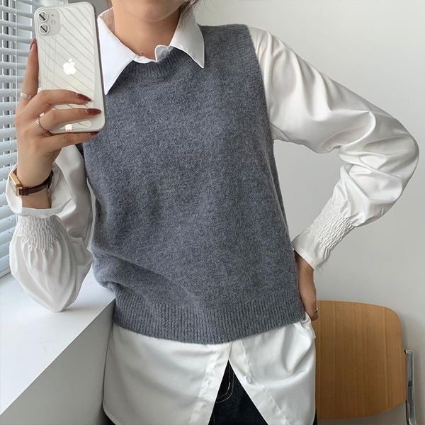 casual dresses spring and autumn winter collar vest knit women's short wear inner pendulum shoulders soft color sleeveless sweater, Black;gray
casual dresses spring and autumn winter collar vest knit women's short wear inner pendulum shoulders soft color sleeveless sweater, Black;gray
