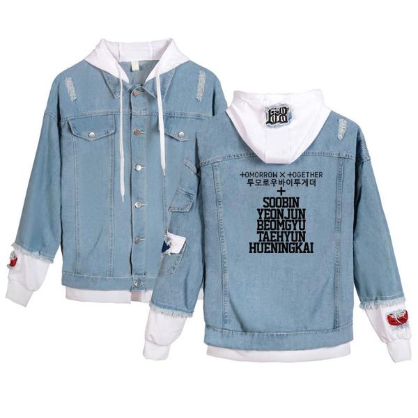 women's jackets 2021 txt the dream chaptereternity denim jean stitching jacket coat harajuku jeans hoodies wear clothes men/women, Black;brown
women's jackets 2021 txt the dream chaptereternity denim jean stitching jacket coat harajuku jeans hoodies wear clothes men/women, Black;brown
