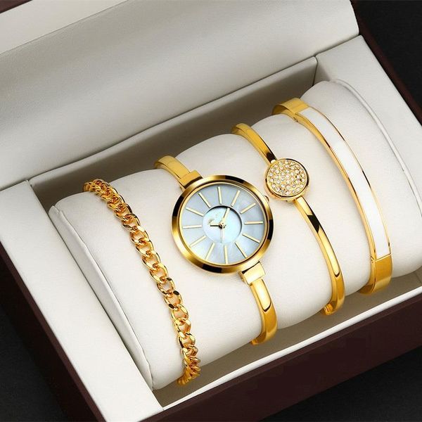 wristwatches fashion four piece set women's bracelet watch waterproof rose gold, Slivery;brown
wristwatches fashion four piece set women's bracelet watch waterproof rose gold, Slivery;brown