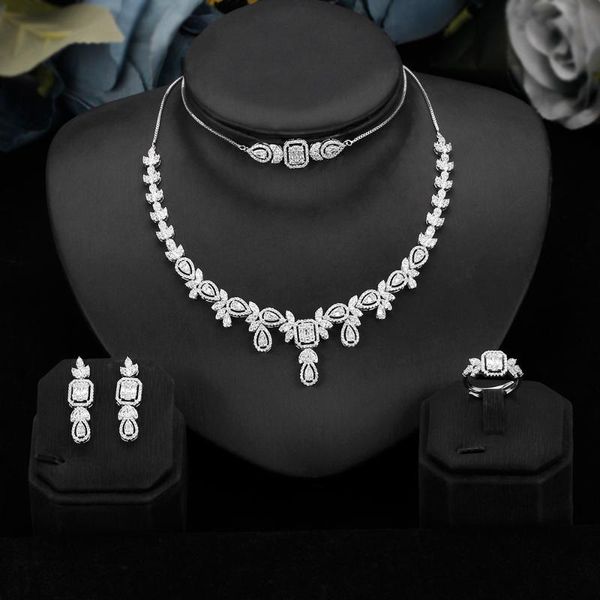 earrings & necklace bridetalk dubai 4pcs bridal zirconia jewelry sets for women party, luxury nigeria cz crystal wedding party, Silver
earrings & necklace bridetalk dubai 4pcs bridal zirconia jewelry sets for women party, luxury nigeria cz crystal wedding party, Silver