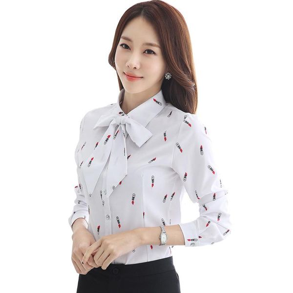 women's blouses & shirts women summer autumn casual chiffon blouse female bow print plus size 3xl ladies office elegant fashion bottomi, White 
women's blouses & shirts women summer autumn casual chiffon blouse female bow print plus size 3xl ladies office elegant fashion bottomi, White