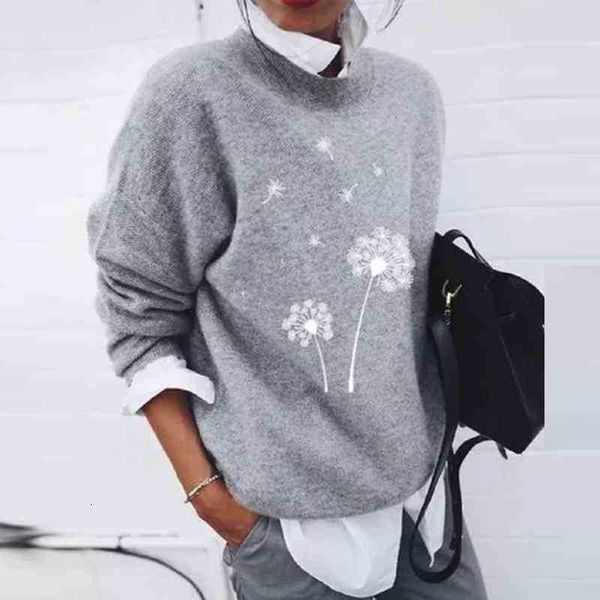 women's sweaters women patchwork dandelion leopard print autumn winter long sleeve knitted sweater elegant o neck pullov yzgr, White;black 
women's sweaters women patchwork dandelion leopard print autumn winter long sleeve knitted sweater elegant o neck pullov yzgr, White;black