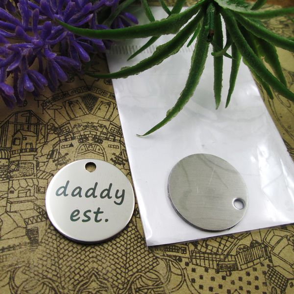 40pcs--stainless steel charms"daddy est." more style choosing diy pendants fo necklace, Bronze;silver
40pcs--stainless steel charms"daddy est." more style choosing diy pendants fo necklace, Bronze;silver