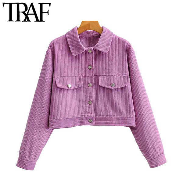 traf women fashion loose corduroy cropped jacket coat vintage long sleeve pockets female outerwear chic 210415, Black;brown
traf women fashion loose corduroy cropped jacket coat vintage long sleeve pockets female outerwear chic 210415, Black;brown