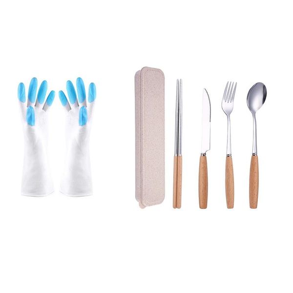 dinnerware sets 1 pair kitchen silicone cleaning gloves blue & set portable utensils with case wood handle reusable flatware
dinnerware sets 1 pair kitchen silicone cleaning gloves blue & set portable utensils with case wood handle reusable flatware