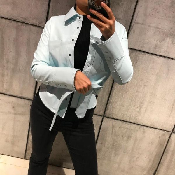 women's leather & faux coat real ladies genuine shirt 2021 autumn jacket women superior quality short sheep skin, Black
women's leather & faux coat real ladies genuine shirt 2021 autumn jacket women superior quality short sheep skin, Black