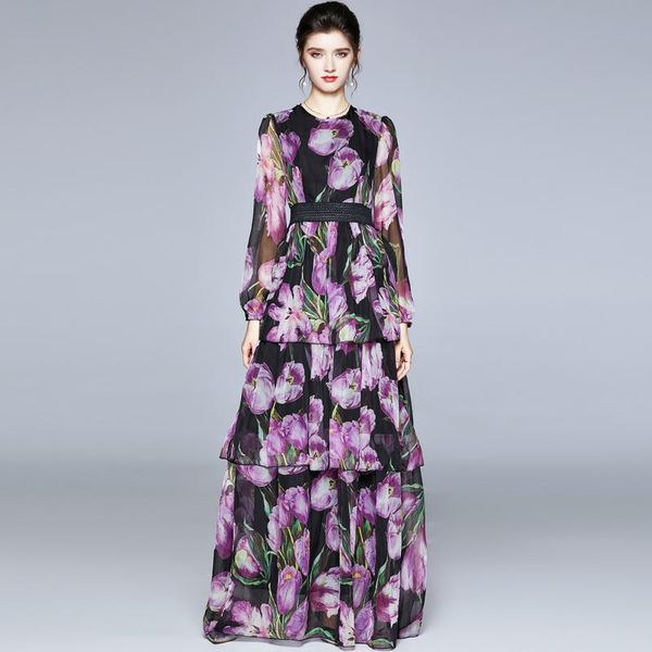 vogue floral prints multi layers maxi chiffon dress women elastic waist plus size fluffy cake luxury party spring summer casual dresses, Black;gray
vogue floral prints multi layers maxi chiffon dress women elastic waist plus size fluffy cake luxury party spring summer casual dresses, Black;gray