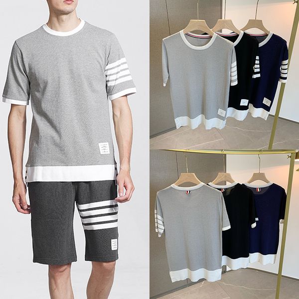 2021tb tide yarn dyed four bar stripe ice hemp summer color matching short sleeve t-shirt leisure trend men's and women's lovers&#, White
2021tb tide yarn dyed four bar stripe ice hemp summer color matching short sleeve t-shirt leisure trend men's and women's lovers&#, White
