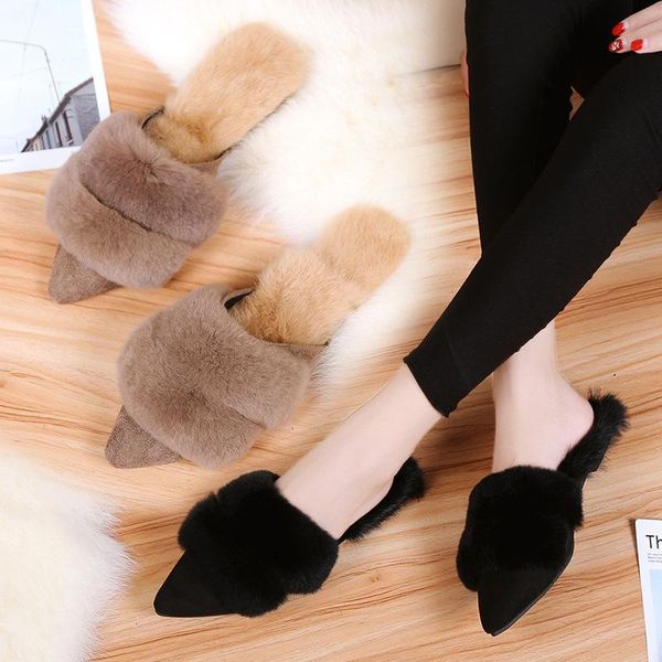 slippers closed toe outside shallow fluffy fur women low square heel casual ladies slides leisure sweet solid winter shoes, Black
slippers closed toe outside shallow fluffy fur women low square heel casual ladies slides leisure sweet solid winter shoes, Black