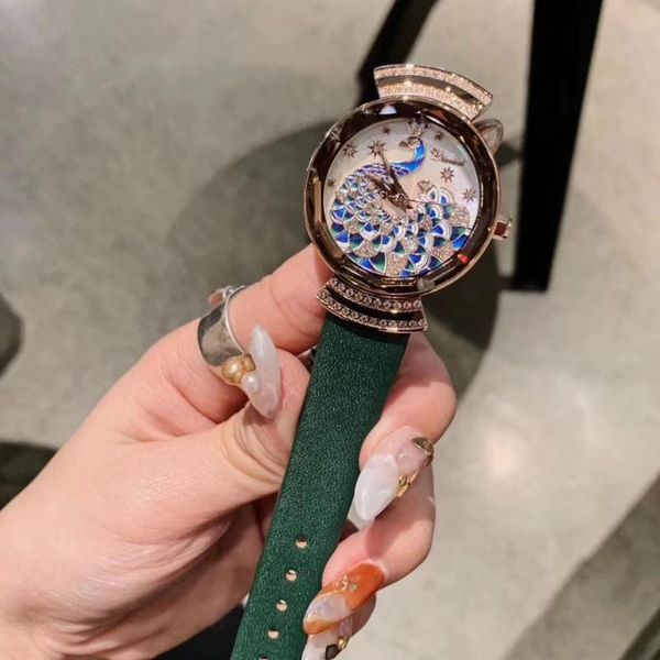wristwatches noble elegant women peacock watches enamel vintage party statement watch handmade painting crystals wrist leather montre, Slivery;brown
wristwatches noble elegant women peacock watches enamel vintage party statement watch handmade painting crystals wrist leather montre, Slivery;brown