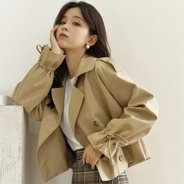 women's jackets loose turn-down collar short jacket female korean fashion autumn casual pockets single-breasted coat women outwear w582, Black;brown
women's jackets loose turn-down collar short jacket female korean fashion autumn casual pockets single-breasted coat women outwear w582, Black;brown