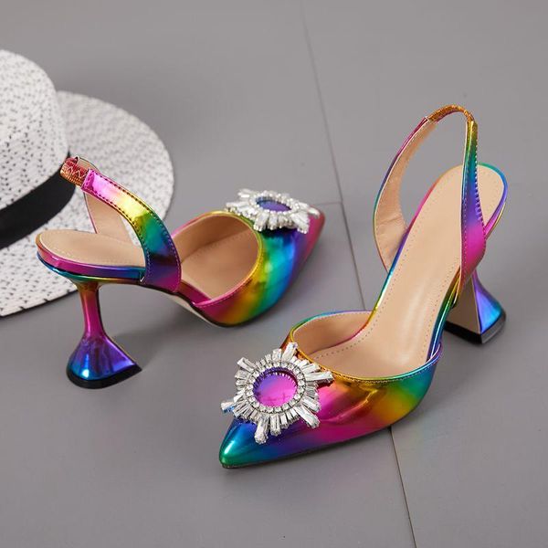 women's shoes summer pointed-toe rhinestone decoration for buckle baotou color sandals stretch slip-on slingback pumps, Black
women's shoes summer pointed-toe rhinestone decoration for buckle baotou color sandals stretch slip-on slingback pumps, Black
