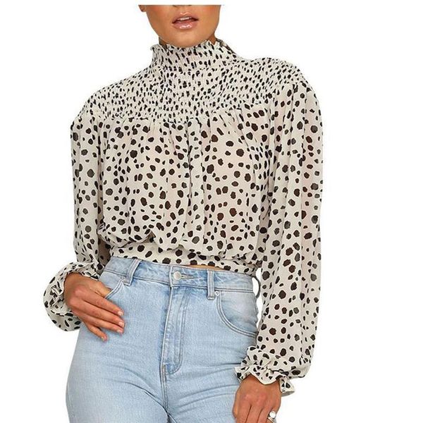 women's t-shirt polka-dot long-sleeved high neck bow short jumper ladies street wear suitable for shopping and dating, White
women's t-shirt polka-dot long-sleeved high neck bow short jumper ladies street wear suitable for shopping and dating, White