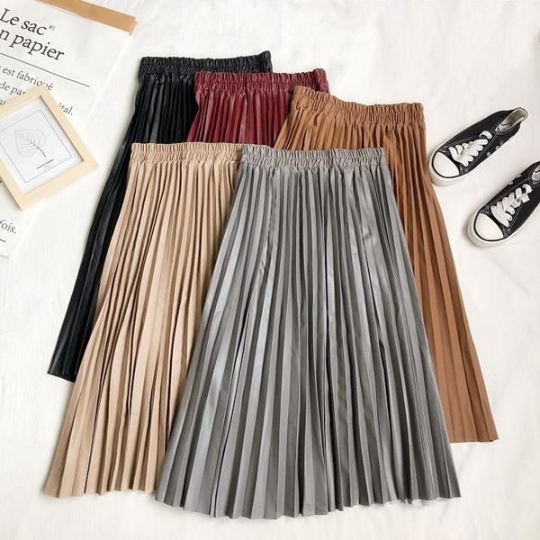 skirts winter korean skirt for womens 2021 autumn college casual elastic high waist pu leather pleated midi long women, Black
skirts winter korean skirt for womens 2021 autumn college casual elastic high waist pu leather pleated midi long women, Black