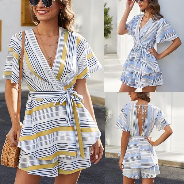 women's jumpsuits & rompers 2021 summer european and american striped contrasting color backless waist hugging jumpsuit, Black;white
women's jumpsuits & rompers 2021 summer european and american striped contrasting color backless waist hugging jumpsuit, Black;white
