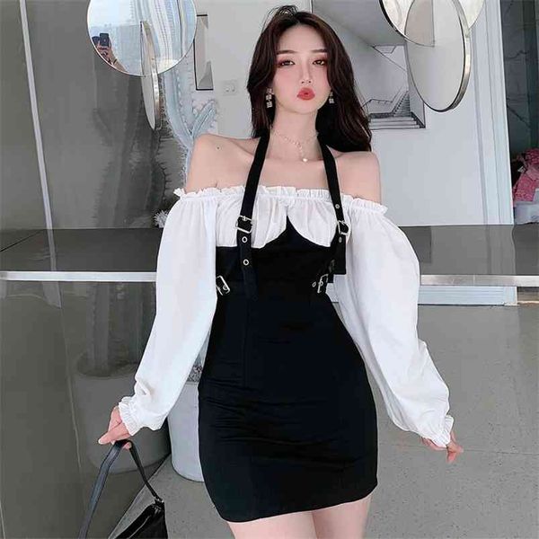 spring autumn women's dress korean one-shoulder fake two-piece long-sleeved slim female es gx578 210507, Black;gray
spring autumn women's dress korean one-shoulder fake two-piece long-sleeved slim female es gx578 210507, Black;gray