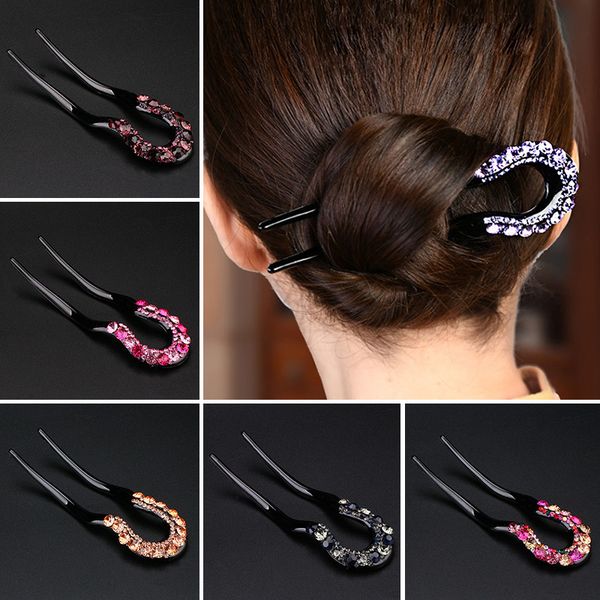 women rhinestone hair sticks hairpin simple classic fashion magic bending clip u-shaped hairpin headwear female hair accessories, Silver
women rhinestone hair sticks hairpin simple classic fashion magic bending clip u-shaped hairpin headwear female hair accessories, Silver