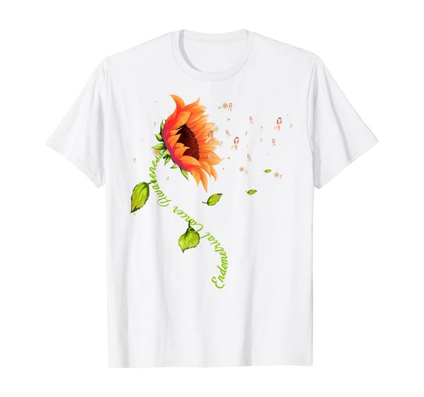 endometrial cancer awareness tees ribbon sunflower t-shirt, White;black
endometrial cancer awareness tees ribbon sunflower t-shirt, White;black