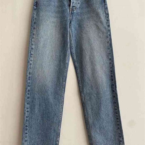classic vintage ladies jeans high waist casual wild lady straight-leg denim pants, Blue
classic vintage ladies jeans high waist casual wild lady straight-leg denim pants, Blue