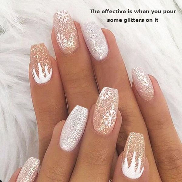 24pcs christmas snowflake false nails shiny glitter full nail tips ladies tree fake art manicure1, Red;gold
24pcs christmas snowflake false nails shiny glitter full nail tips ladies tree fake art manicure1, Red;gold
