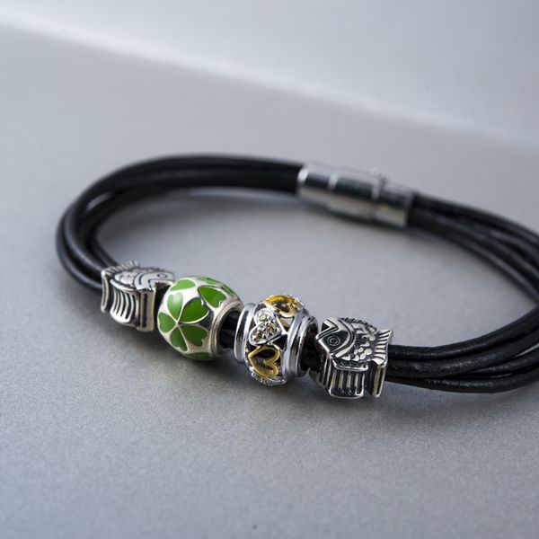 starfield cloisonne beads simple ethnic style cowhide leather diy sterling silver bracelet female, Golden;silver
starfield cloisonne beads simple ethnic style cowhide leather diy sterling silver bracelet female, Golden;silver