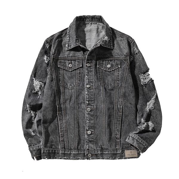mens ripped clothes denim jacket plus size spring and autumn loose jacket trend japanese male, Black;brown
mens ripped clothes denim jacket plus size spring and autumn loose jacket trend japanese male, Black;brown
