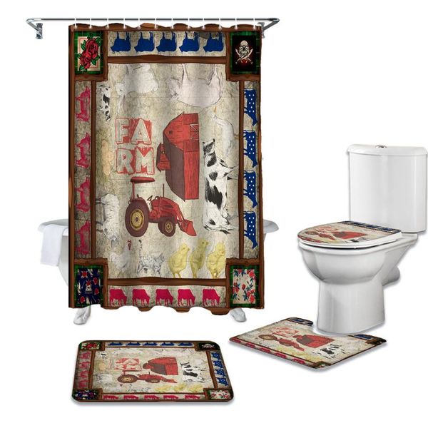 shower curtains colorful animal farm retro rustic durable waterproof curtain set bathroom rugs carpet toilet seat cover pad floor mat
shower curtains colorful animal farm retro rustic durable waterproof curtain set bathroom rugs carpet toilet seat cover pad floor mat