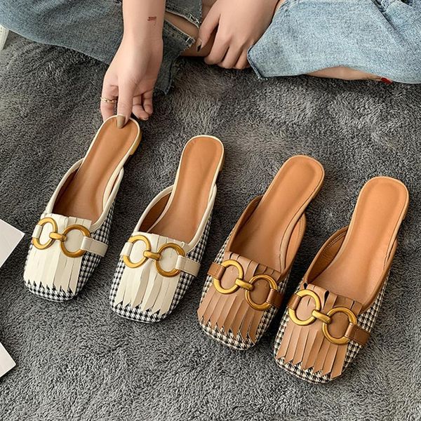 slippers fashion metal chain design vintage brown women closed square toe slip on casual slides summer mules shoes female, Black
slippers fashion metal chain design vintage brown women closed square toe slip on casual slides summer mules shoes female, Black