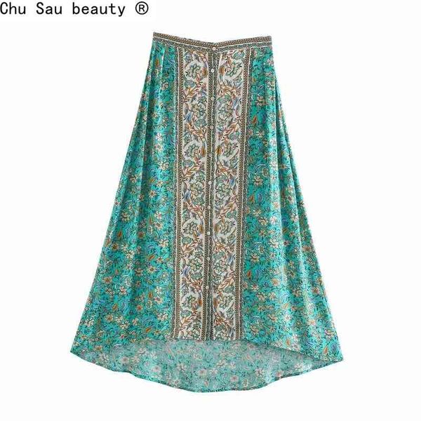summer boho style high waist single breasted design positioning flower print dovetail skirt female fashion 210508, Black
summer boho style high waist single breasted design positioning flower print dovetail skirt female fashion 210508, Black