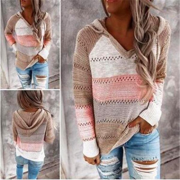 women's sweaters colorblock hollow out drawstring hooded sweater for women loose v-neck knitted plus size striped, White;black
women's sweaters colorblock hollow out drawstring hooded sweater for women loose v-neck knitted plus size striped, White;black